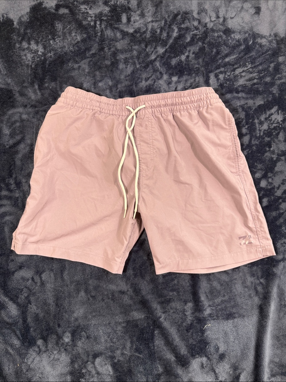 Billabong Pastel Pink Swim Trunks with White Drawstring